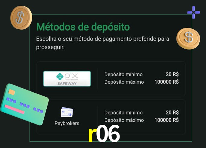 O cassino r06 oferece uma grande variedade de métodos de pagamento